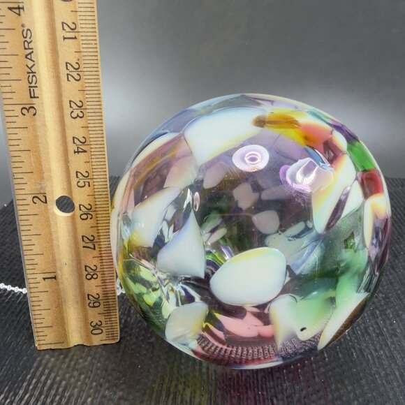 Hand Blown Studio Art Glass Orb Ornament Friendship Ball Witch Ball Glassware - Picture 3 of 12